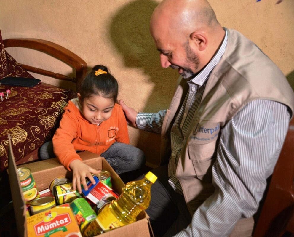 Delivering winter food parcels to Palestinian refugees in Lebanon, December 2014 Delivering winter food parcels to Palestinian refugees in Lebanon, December 2014