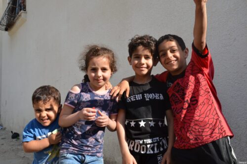 Palestinian children seen during Interpal's efforts to help palestinians in need